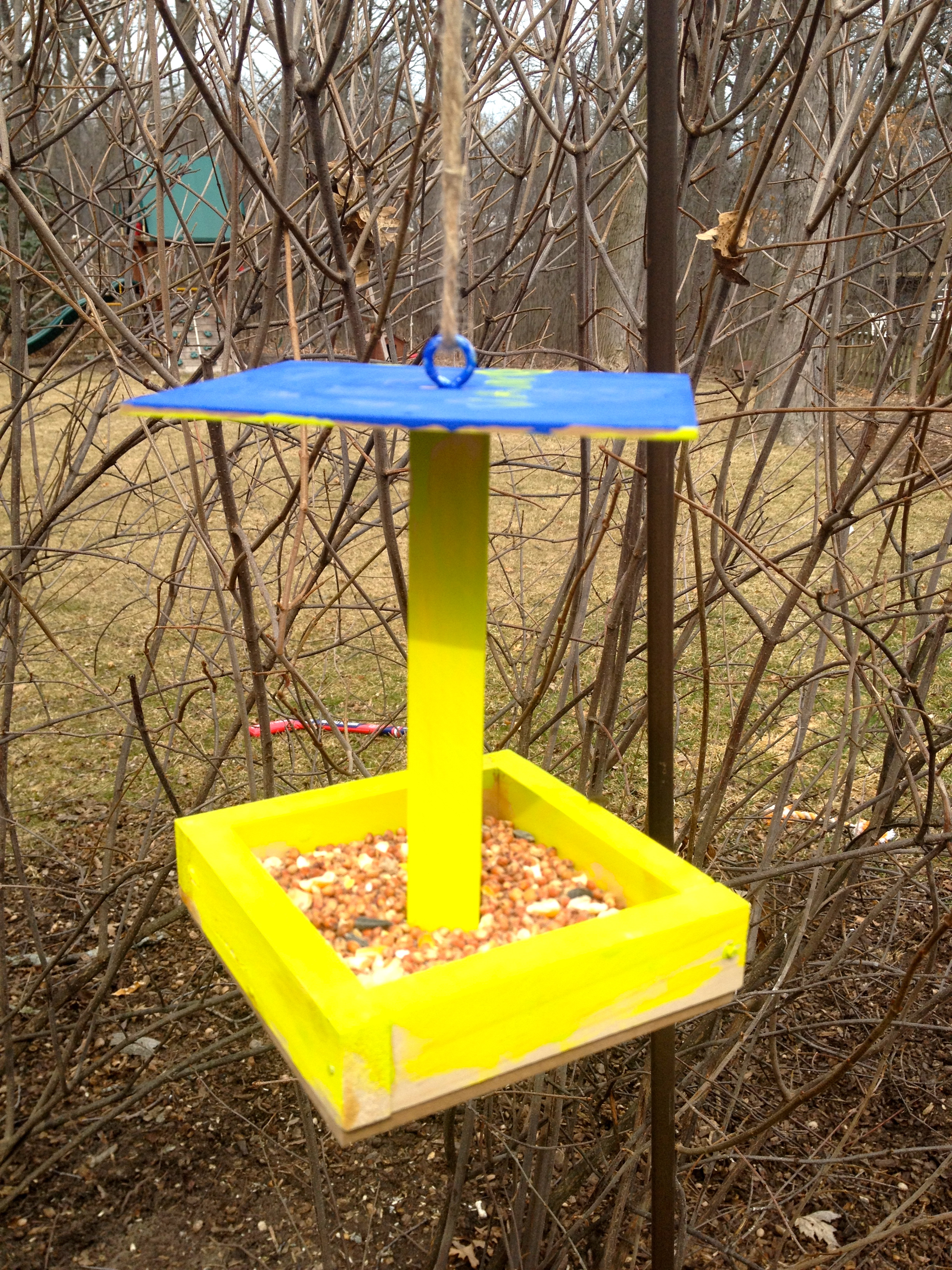 Vman's Finished Product: A Bird Feeder.