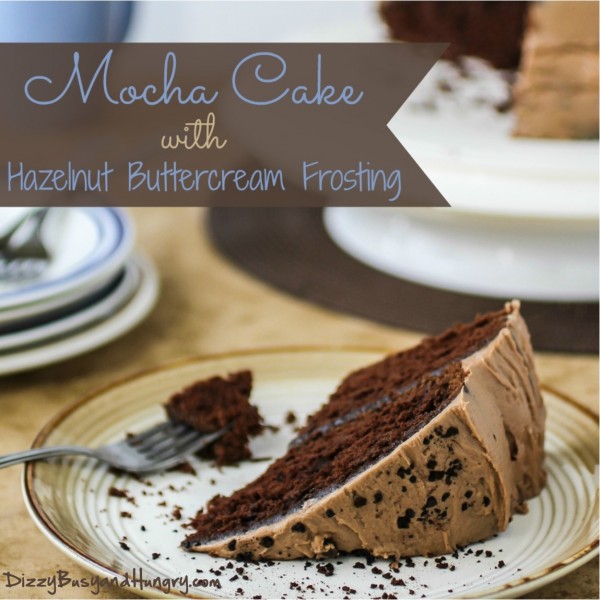 This mocha cake looks absolutely dreamy! Mocha Cake with Hazelnut Buttercream Frosting recipe