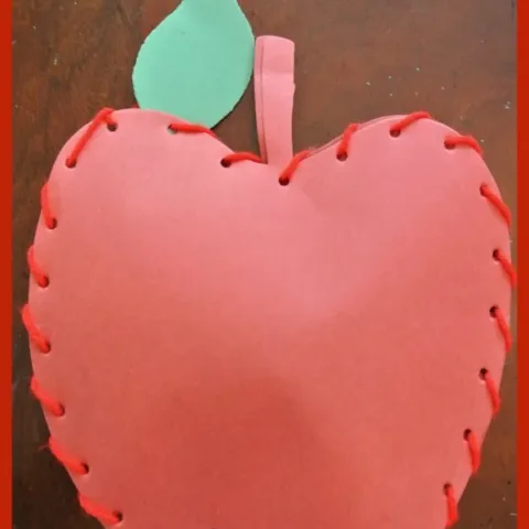 Sew an Apple: Fall Fine Motor Craft for Kids | The Jenny Evolution