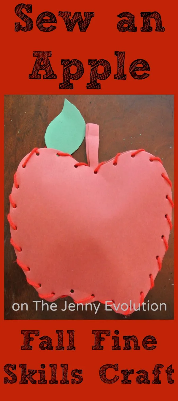 Sew an Apple: Fall Fine Motor Craft for Kids | The Jenny Evolution