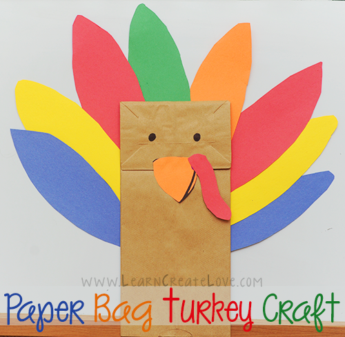 Paper Bag Turkey Craft | Learn Create Love #thanksgiving #craft