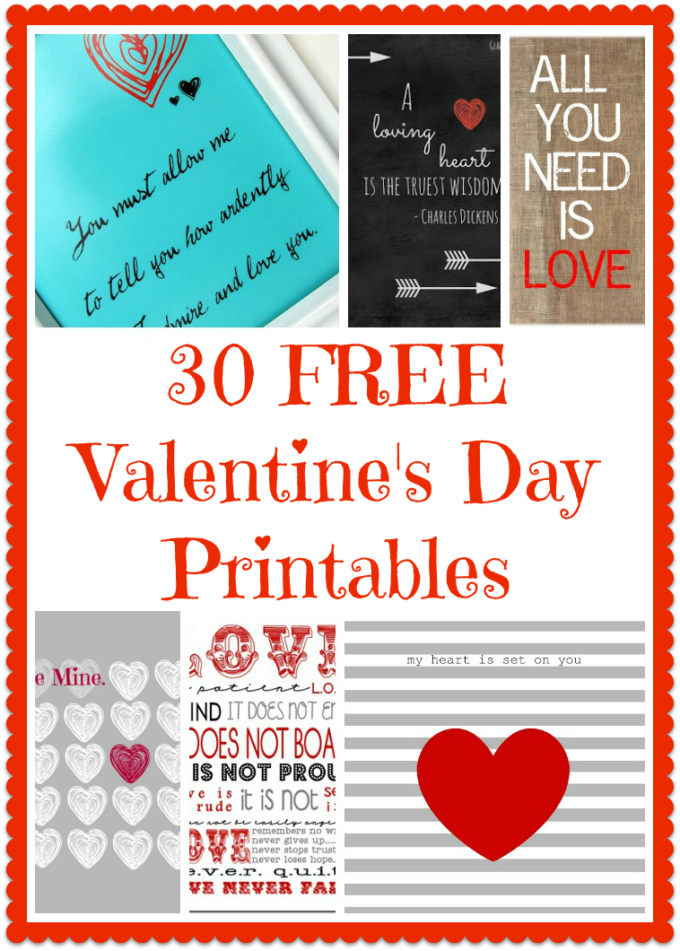 30+ FREE Valentine's Day Printables and Subway Art