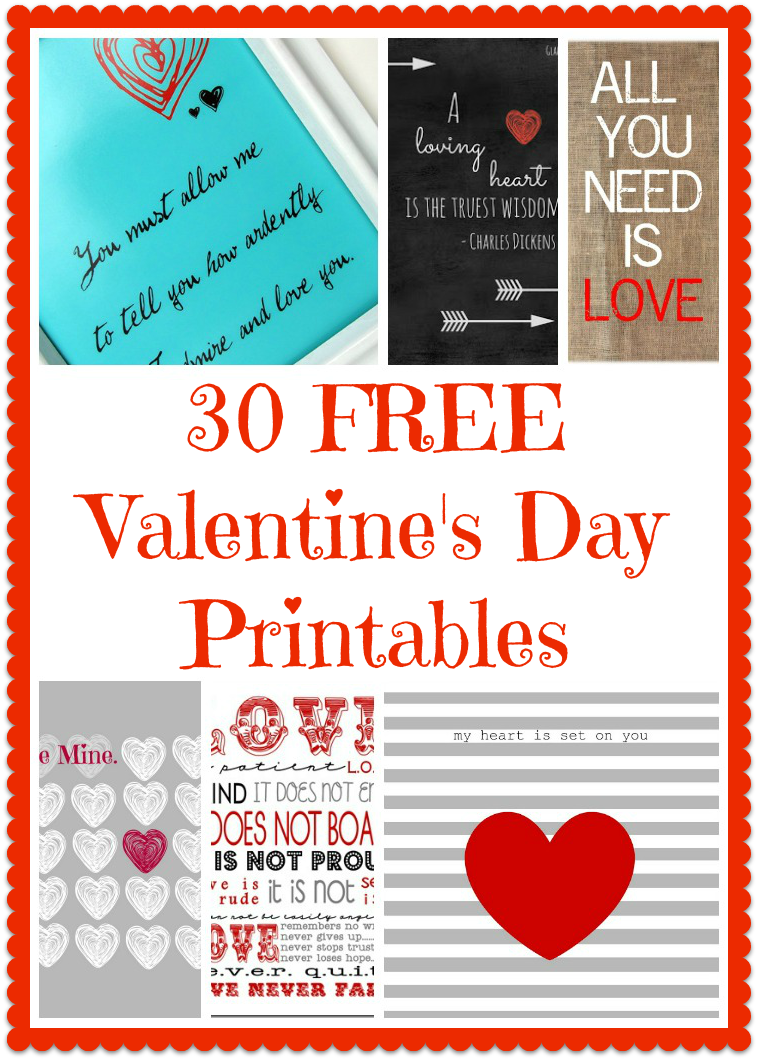 30+ FREE Valentine’s Day Printables and Subway Art