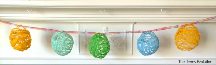 Eggs - diy craft hanging on mantle