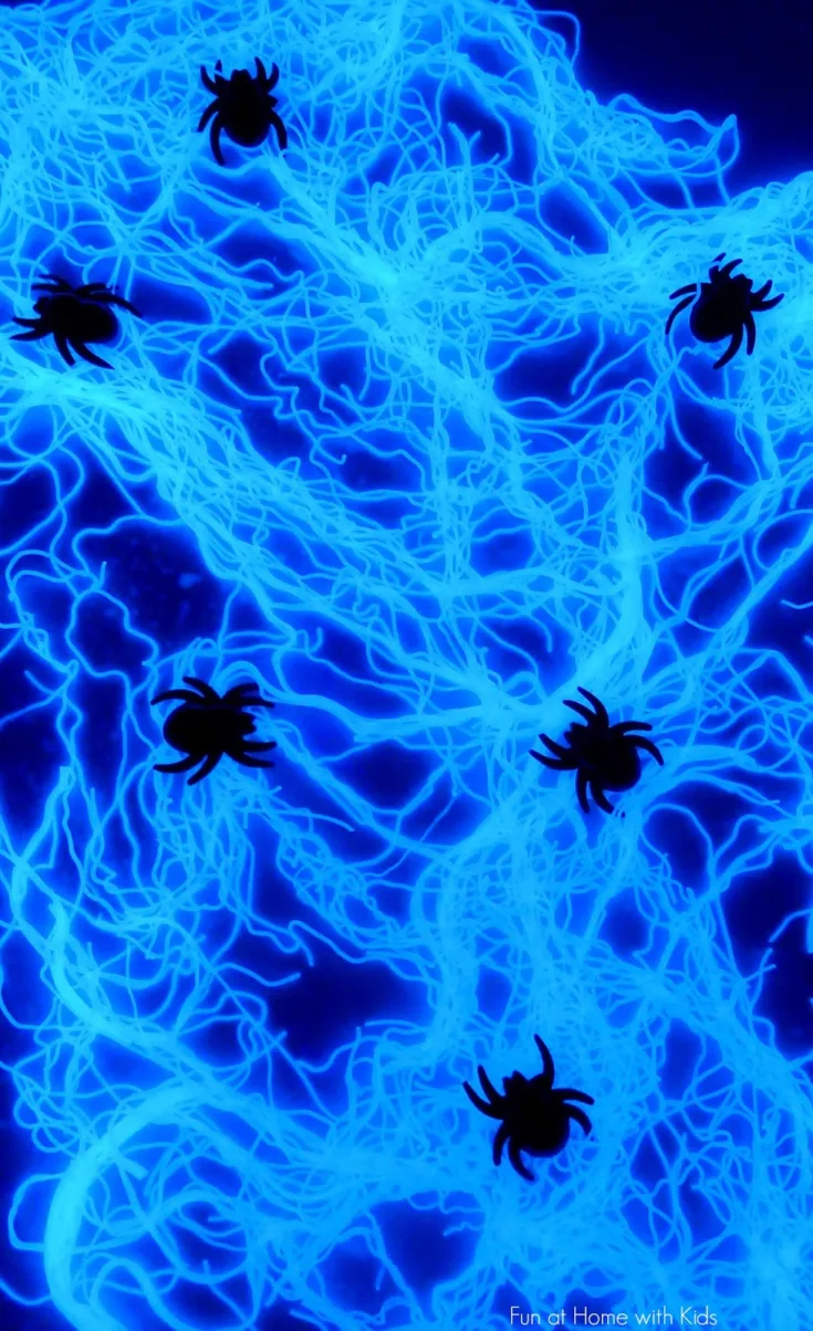 Image for Edible Glowing Spiderwebs Sensory Play