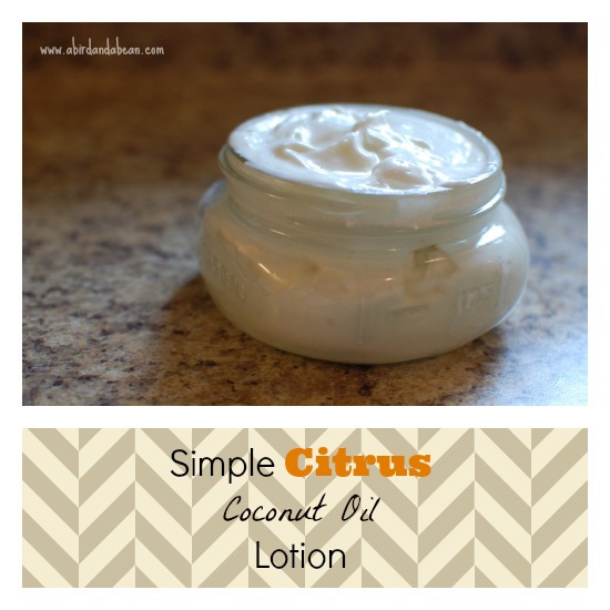 Simple Citrus Coconut Oil Lotion | A Bird and a Bean