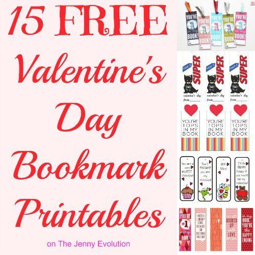 15 FREE Valentines Day Bookmark Printables