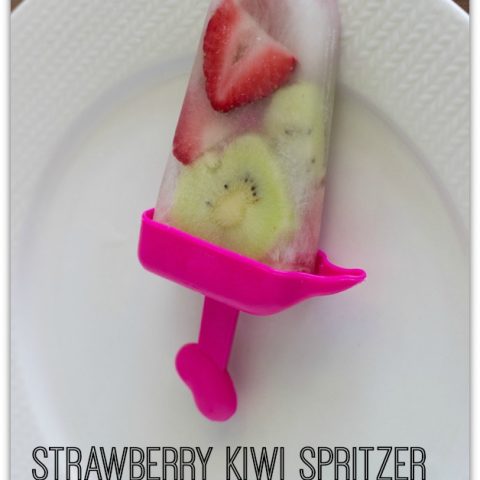 Homemade Strawberry Kiwi Spritzer Popsicle Recipe