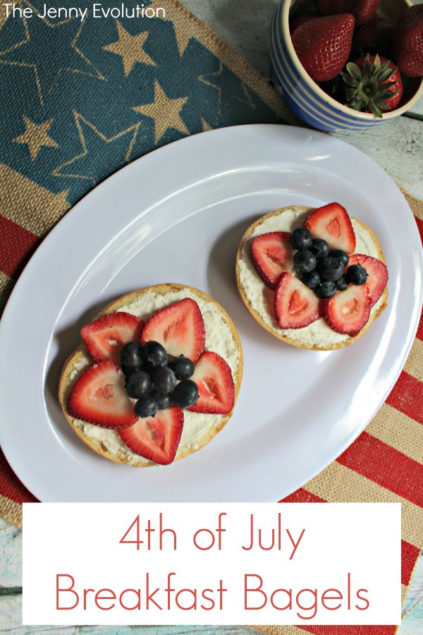 4th of July Breakfast Bagels - start your patriotic celebrations with a pop of fun and color!