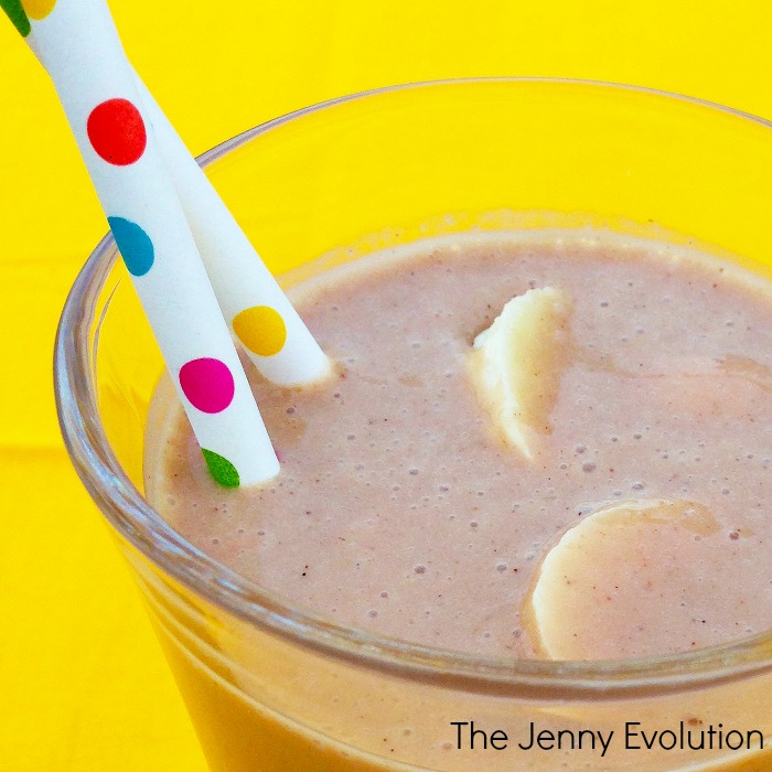 Chocolate Peanut Butter Banana Smoothie Recipe - Awesome for breakfast or a power snack!