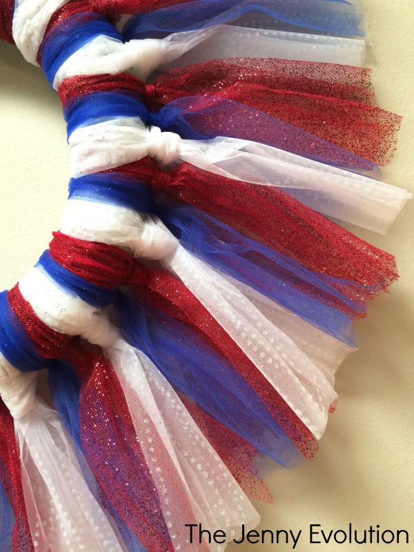 Red White and Blue Tulle Wreath