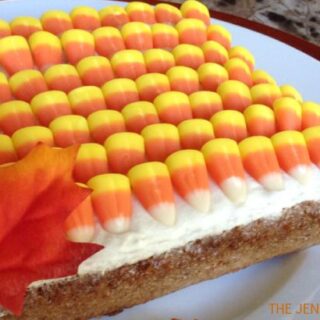 Cake Decorated with Candy Corn. Simple but POPS | The Jenny Evolution