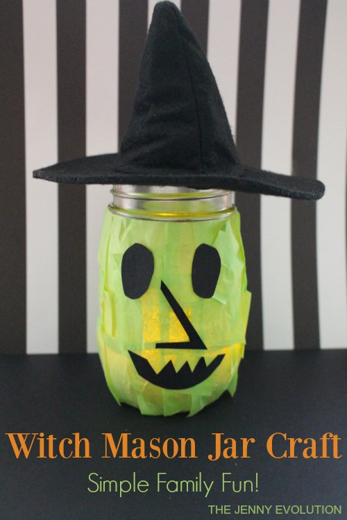 Halloween Witch Mason Jar Craft for Kids | Mommy Evolution