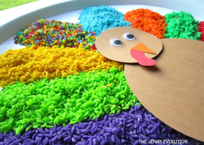 Thanksgiving Gratitude Turkey Sensory Bin