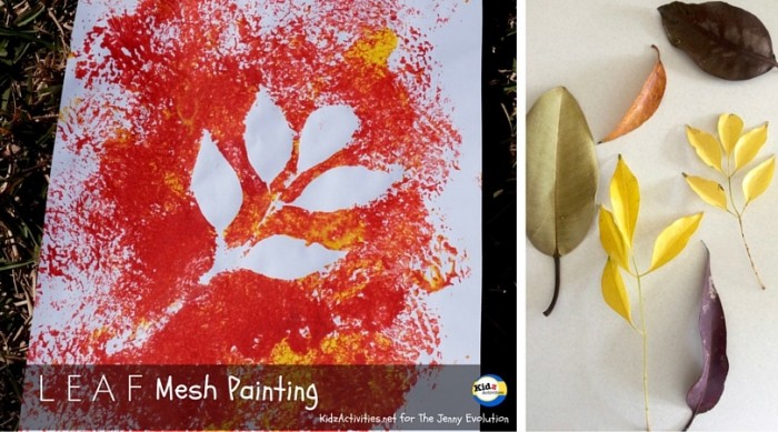 Leaf Mesh Painting: Painting Leaves with Kids