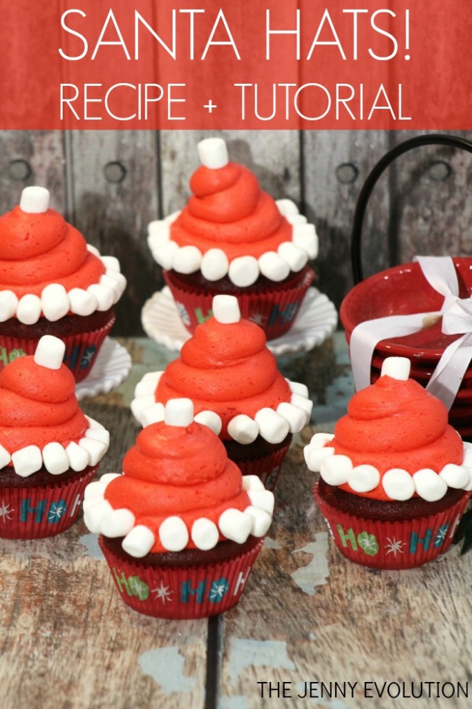 Santa Hat Cupcake Recipe and Tutorial