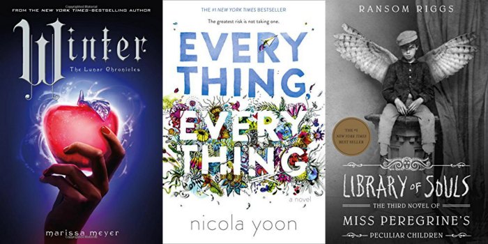 new young adult novels - winter; everything everything; library of souls