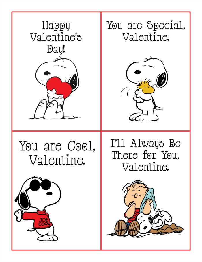 FREE Printable Peanuts Valentines Featuring Snoopy