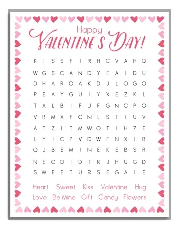 Image for Kids Valentine Word Search