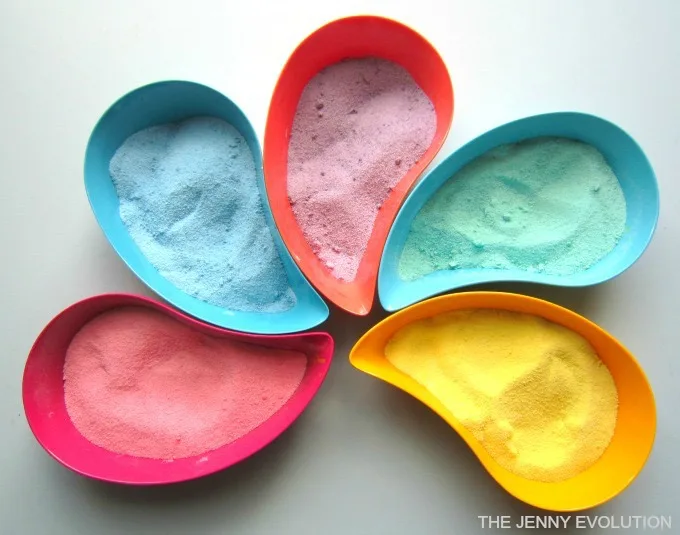 Easy DIY Colored Salt + Rainbow Salt Sensory Bin