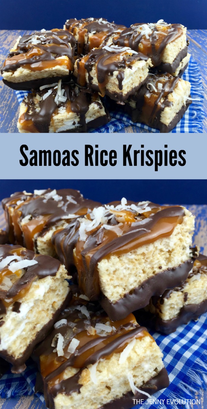 Samoas Rice Krispies Recipe. A delicious twist on Girl Scouts Samoas. | Mommy Evolution