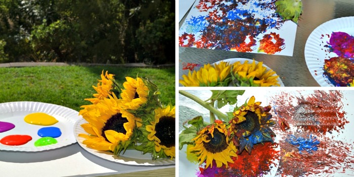 painting with sunflowers