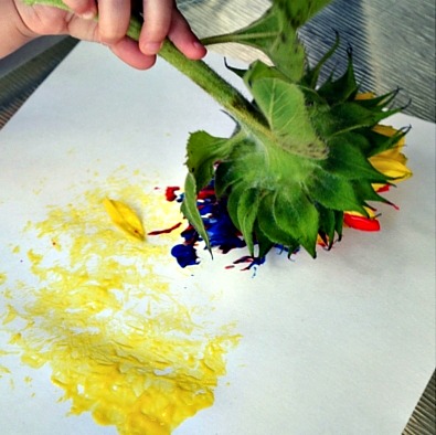 painting with flowers square