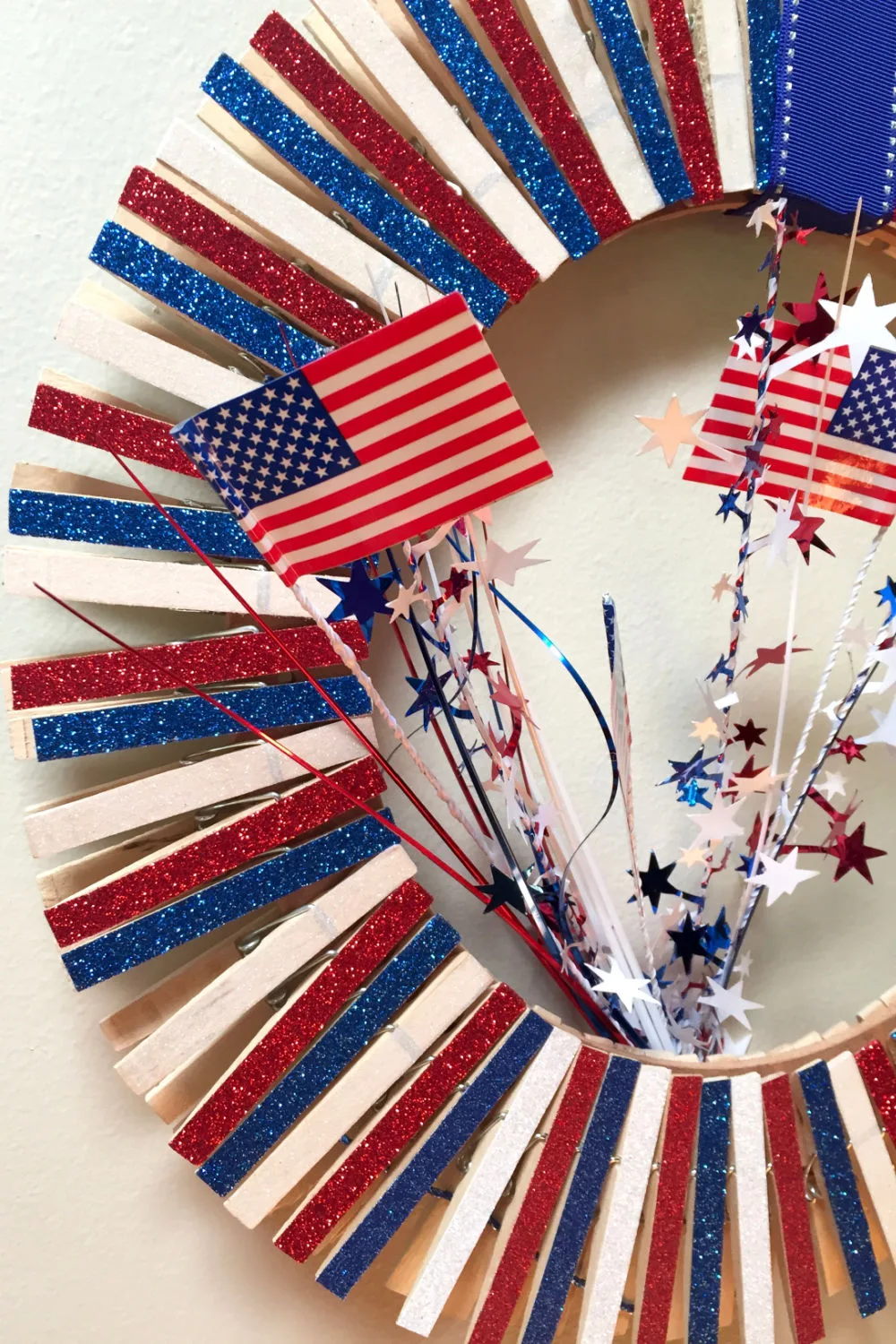 Clothespin 4th of July Wreath
