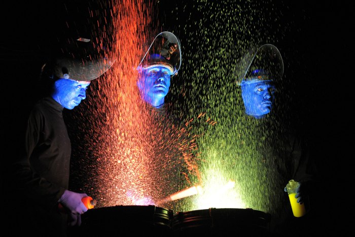 Blue Man Group Paint Drumming