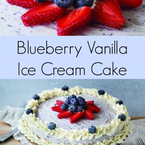 Blueberry Vanilla Ice Cream Cake Recipe with Cream Cheese Frosting