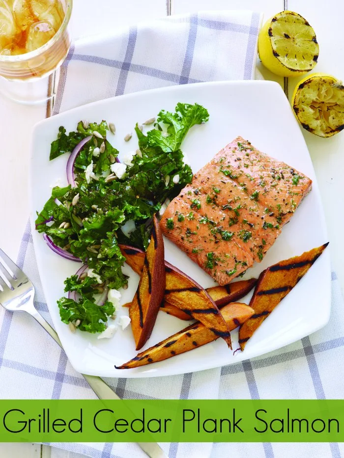 Image for Grilled Cedar Plank Salmon with Sweet Potatoes
