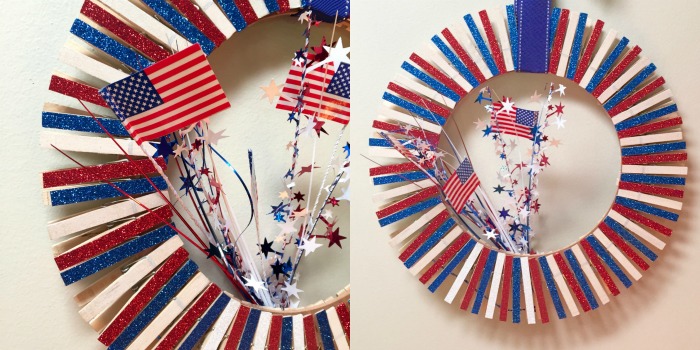 Clothespin 4th of July Wreath