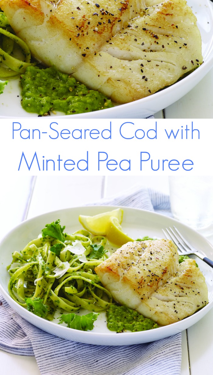 Pan Seared Cod with Minted Pea Puree Recipe | Mommy Evolution