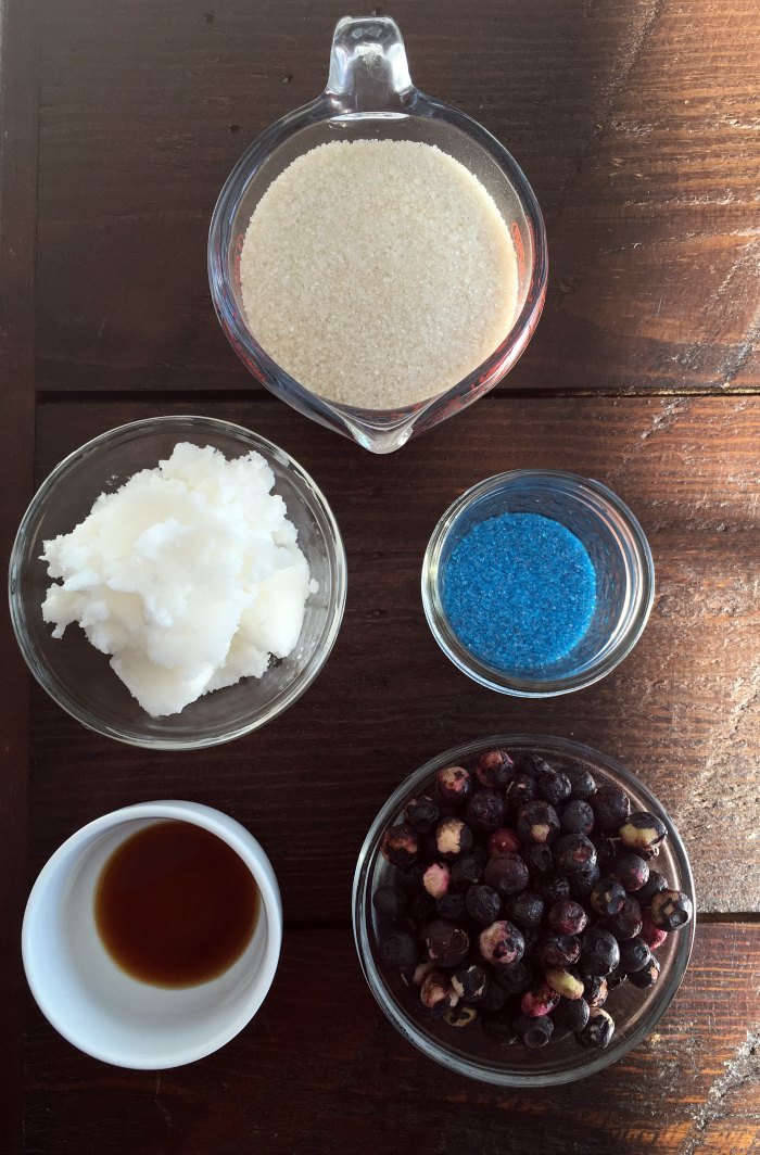 Blueberry Sugar Scrub Ingredients