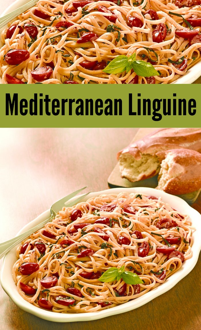 Mediterranean Linguine Recipe with Basil and Tomatoes