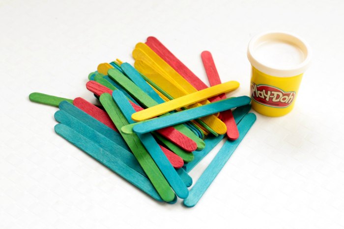 craft sticks with play-doh