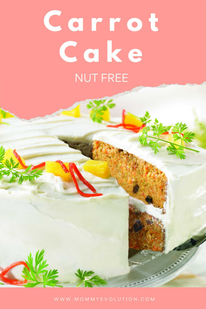 You're going to be thrilled about this fabulous Nut Free Carrot Cake, whether or not you have food allergies in your house.
Made with fresh carrots and warm spices like cinnamon and ginger, this cake is moist and flavorful.