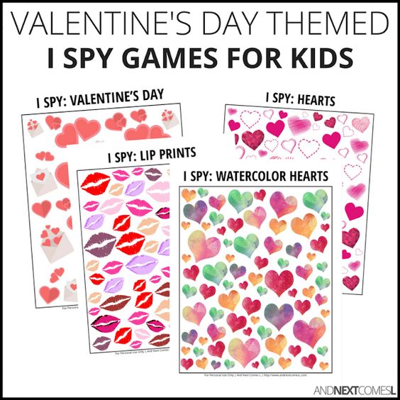 Valentine's Day Themed I Spy Games for Kids