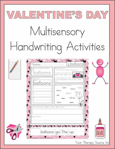 Valentine's Day Multisensory Handwriting Activities