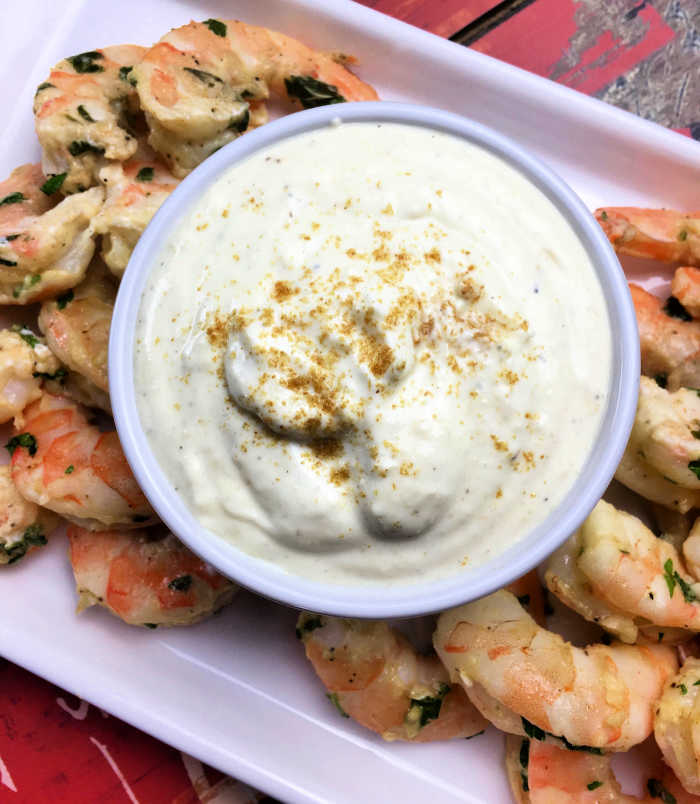 Parmesan Garlic Shrimp Recipe with Roasted Garlic Dip