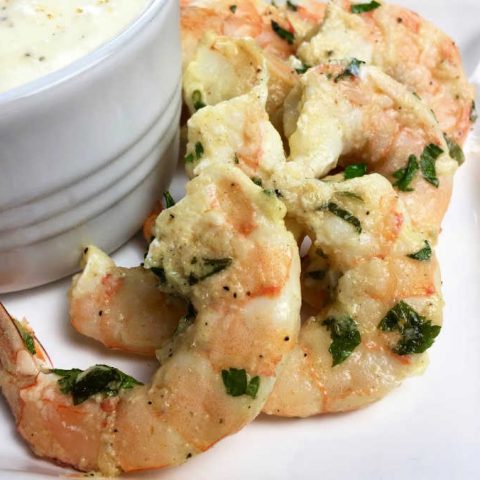 Parmesan Garlic Shrimp Recipe with Roasted Garlic Dip