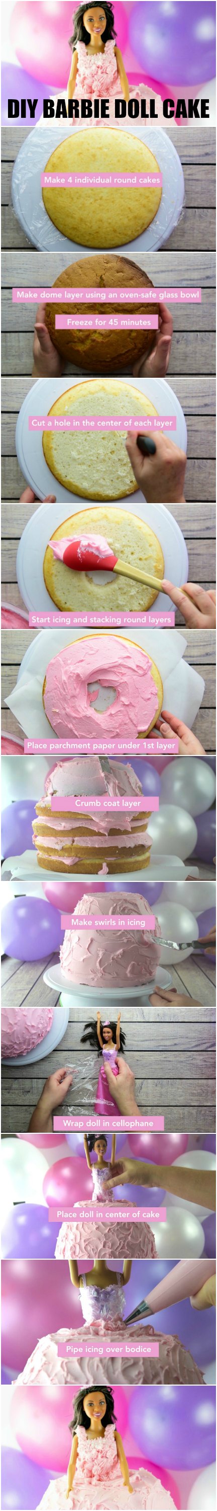 DIY Barbie Doll Cake - step by step instructions | Mommy Evolution