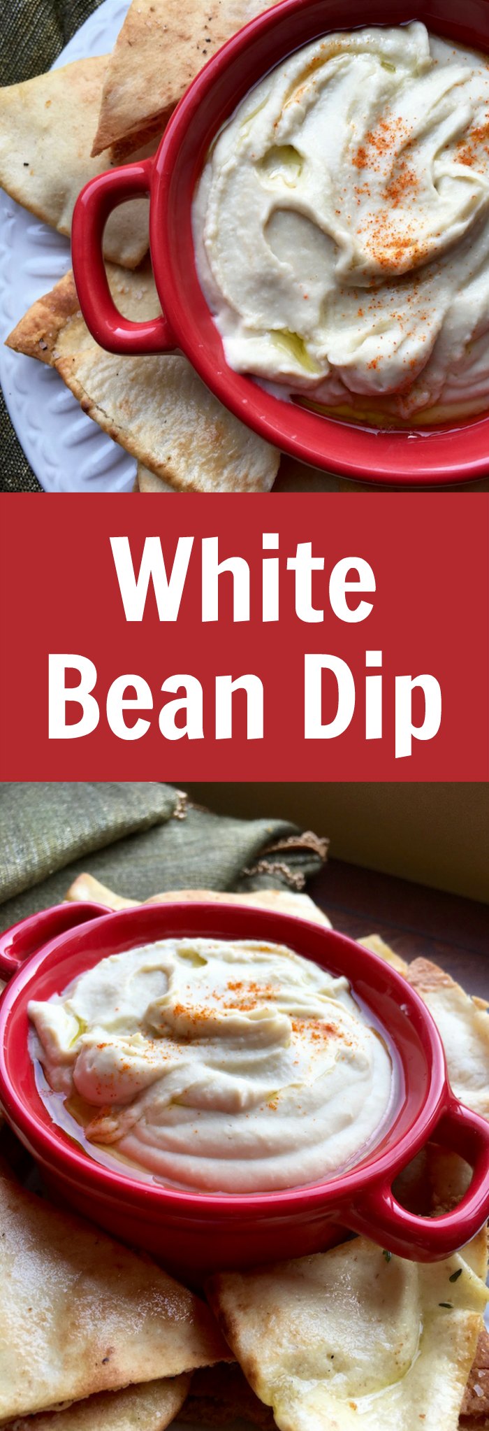 White Bean Dip Recipe with Homemade Pita Chips
