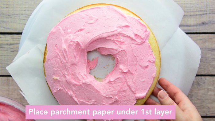 place parchment paper under 1st layer