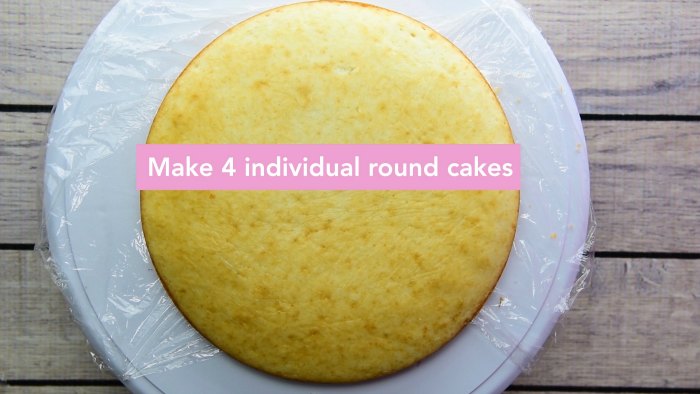 make 4 individual round cakes