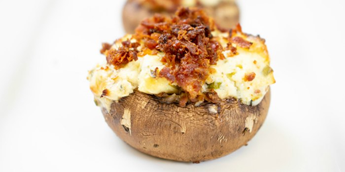 Easy Blue Cheese and Bacon Stuffed Mushrooms Recipe [with Video]