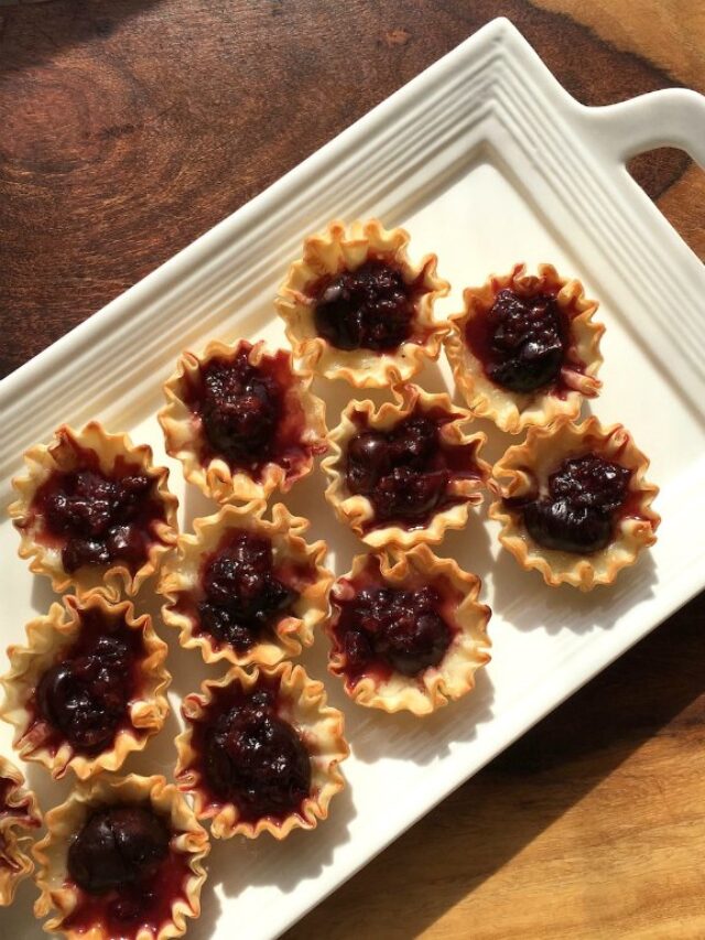 Brie and Dark Cherry Phyllo Cups