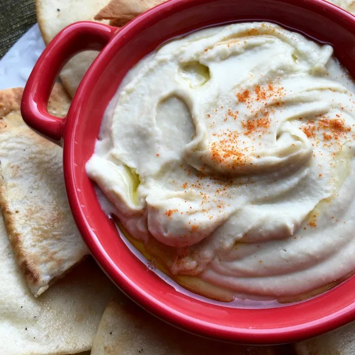 Image for White Bean Dip Recipe with Homemade Pita Chips