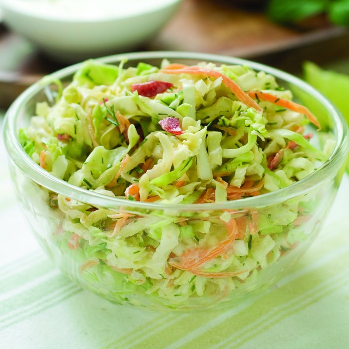 sweet dill coleslaw in a bowl