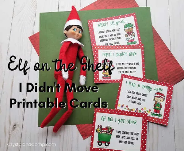 Image for Elf Didn't Move Printable Cards
